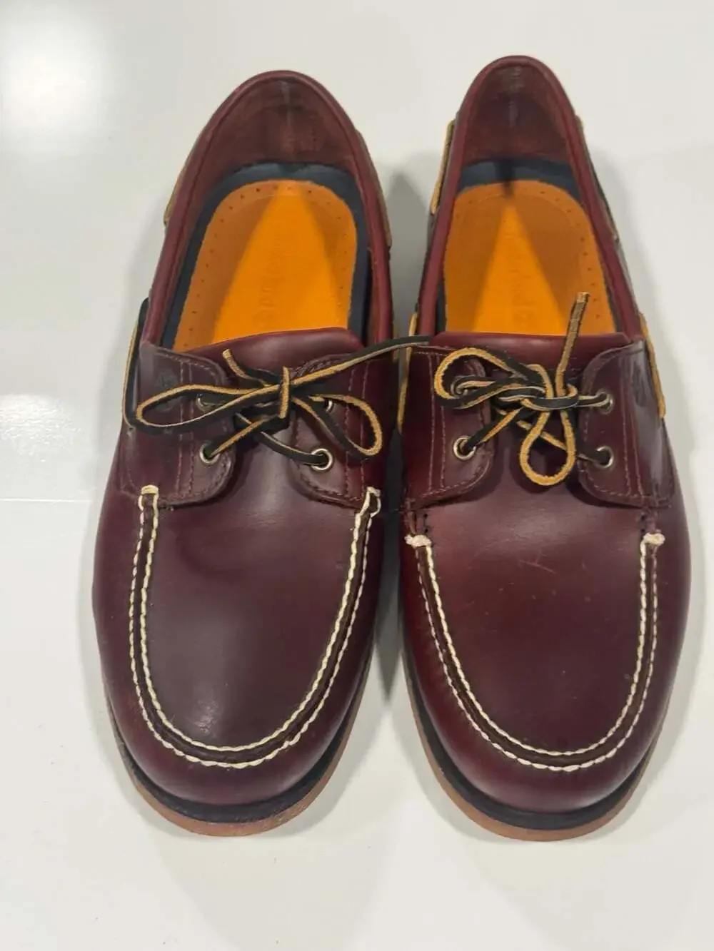 Timberland Classic 2-Eye Boat Shoe Oxblood Burgundy Leather Size 15